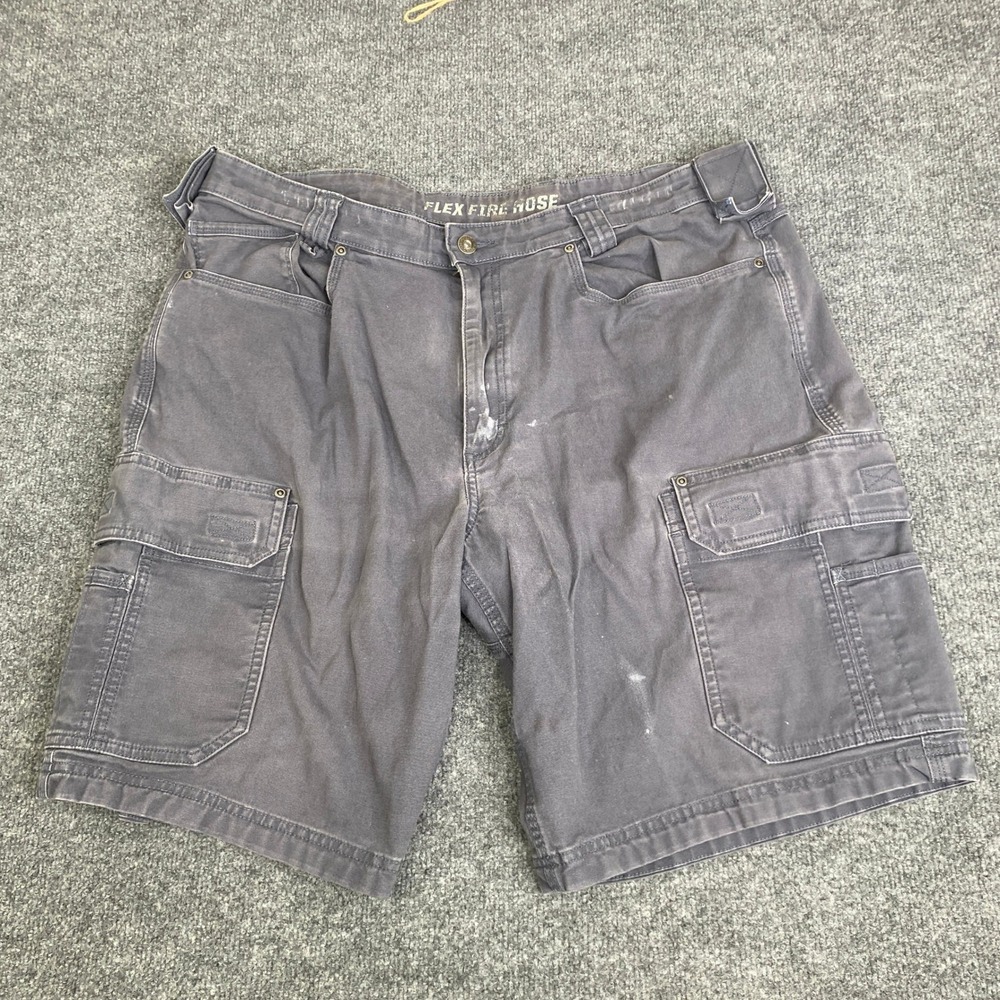 Duluth Trading Co Flex Fire Hose Cargo Shorts Mens 40 Gray Work Outdoor Utility